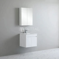 Gloss White PVC Wall Hung Floor Vanity with 2 Doors 590W X 500H X 455D ,