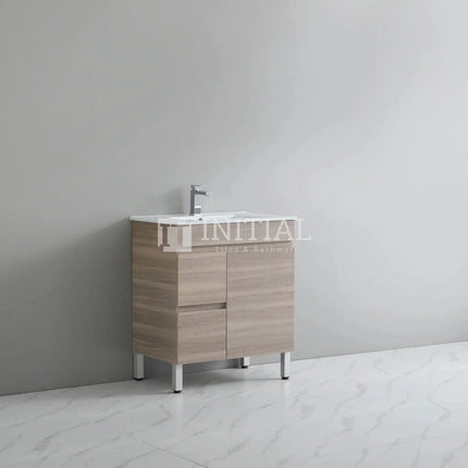 Essence Wood Grain Freestanding Vanity with 1 Door and 2 Drawers Left Side Oak 740W X 860H X 455D ,