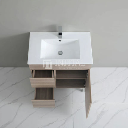 Essence Wood Grain Freestanding Vanity with 1 Door and 2 Drawers Left Side Oak 740W X 860H X 455D ,