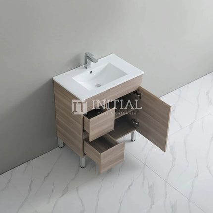 Essence Wood Grain Freestanding Vanity with 1 Door and 2 Drawers Left Side Oak 740W X 860H X 455D ,