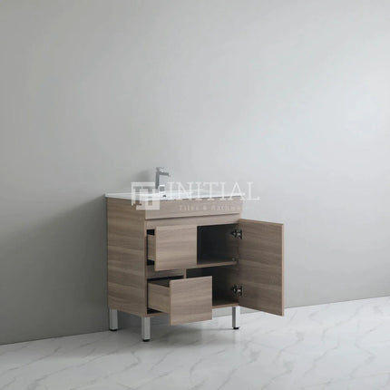Essence Wood Grain Freestanding Vanity with 1 Door and 2 Drawers Left Side Oak 740W X 860H X 455D ,