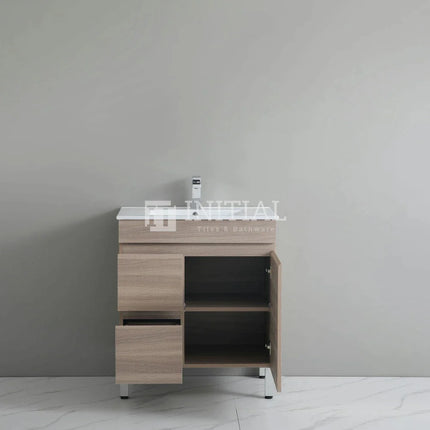 Essence Wood Grain Freestanding Vanity with 1 Door and 2 Drawers Left Side Oak 740W X 860H X 455D ,