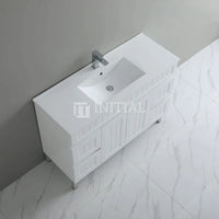 Modern Shaker Matt White Freestanding Floor Vanity Cabinet & Ceramic Top Single Bowl 1200X460X860 ,