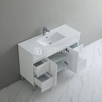 Modern Shaker Matt White Freestanding Floor Vanity Cabinet & Ceramic Top Single Bowl 1200X460X860 ,