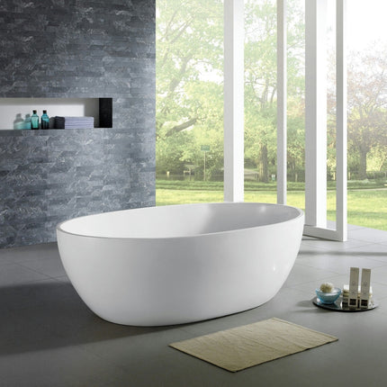 Bathroom Gloss White Lucia Floor Freestanding Bathtub with No Overflow 1730X1030X590 ,