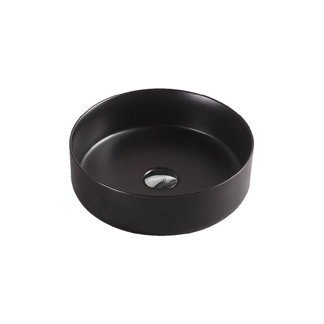 Matt Round Above Counter Basin Black 355X355X120 ,