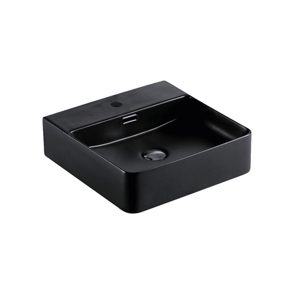 Matt Square Above Counter Basin Black 420X420X120 ,
