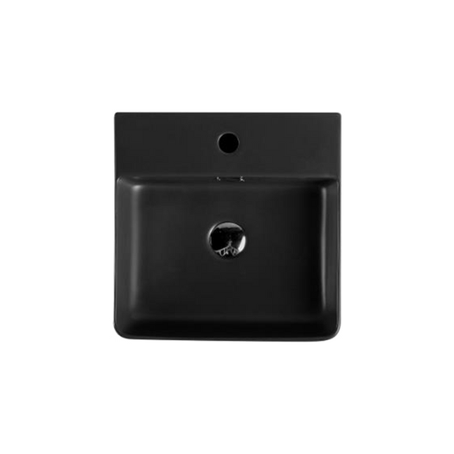 Matt Square Above Counter Basin Black 420X420X120 ,