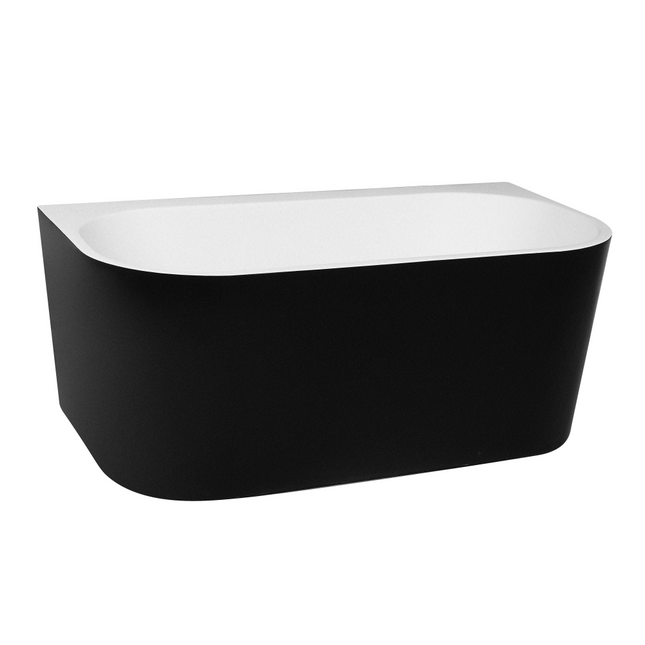 Bathroom Matt Black Victoria Back to Wall Bathtub with No Overflow 1700X795X580 ,