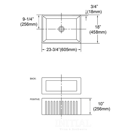 Hampshire Ceramic Reversible Butler Sink ,