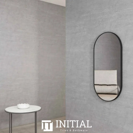 Wall Mounted Rose Oval Matte Black Frame Mirror Pencil Edge 1200X600mm ,