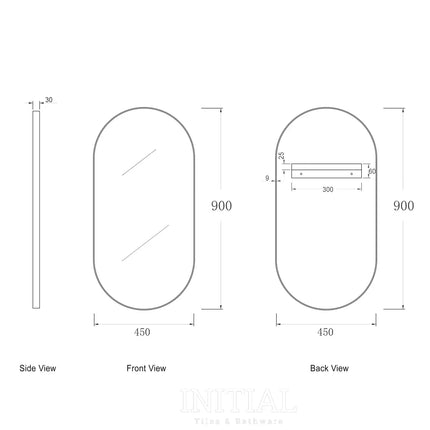 Wall Mounted Rose Oval Brushed Gold Frame Mirror Pencil Edge 900X450mm ,