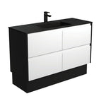With Moulded Basin-Top - Montana Solid Surface / Satin Black Panels