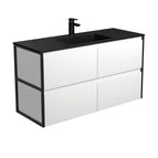 With Moulded Basin-Top - Montana Solid Surface / Matte Black Frames