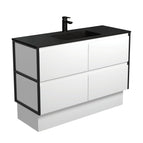With Moulded Basin-Top - Montana Solid Surface / Matte Black Frames