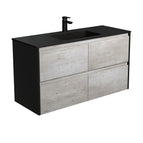 With Moulded Basin-Top - Montana Solid Surface / Satin Black Panels