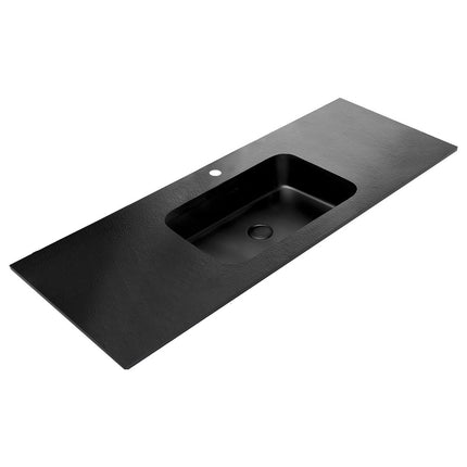 Fienza Montana Solid Surface Matte Black Basin Top, 1200mm ,