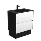 With Moulded Basin-Top - Montana Solid Surface / Satin Black Panels