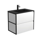 With Moulded Basin-Top - Montana Solid Surface / Matte Black Frames