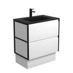 With Moulded Basin-Top - Montana Solid Surface / Matte Black Frames