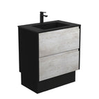 With Moulded Basin-Top - Montana Solid Surface / Satin Black Panels