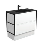 With Moulded Basin-Top - Montana Solid Surface / Matte Black Frames