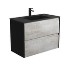With Moulded Basin-Top - Montana Solid Surface / Satin Black Panels