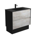 With Moulded Basin-Top - Montana Solid Surface / Satin Black Panels