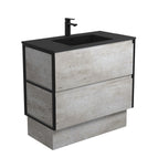 With Moulded Basin-Top - Montana Solid Surface / Matte Black Frames