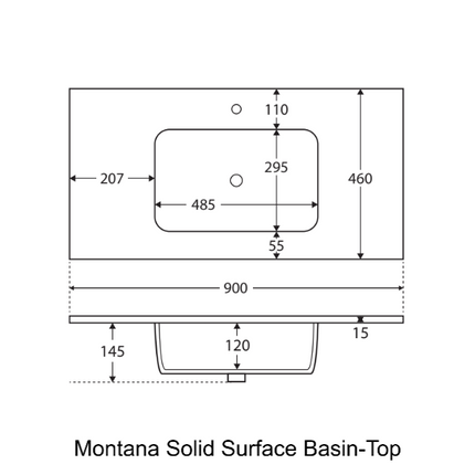 Fienza Quest Gloss White 900 Wall Hung Cabinet, 2 Solid Drawers ,