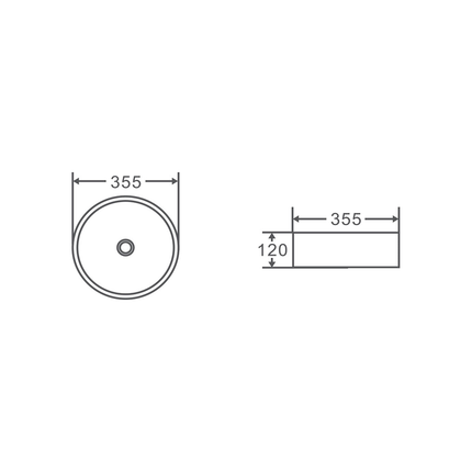Gloss Round Above Counter Basin Rose Gold 355X355X115 ,