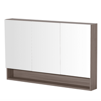 Style Wood Grain PVC Mirrors Shaving Cabinet With 3 Doors Oak 1200X150X750 ,