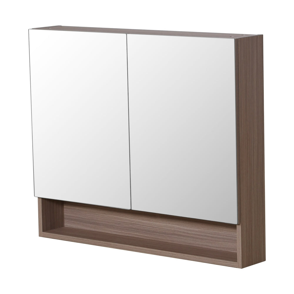 Style Wood Grain PVC Mirrors Shaving Cabinet With 2 Doors Oak 900X150X750 ,
