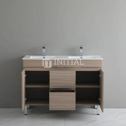 Stella 1200 Oak Freestanding Floor Vanity, 2 Solid Doors ,