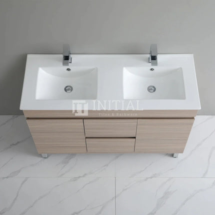 Stella 1200 Oak Freestanding Floor Vanity, 2 Solid Doors ,