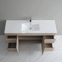 Stella 1500 Oak Freestanding Floor Vanity, 2 Solid Doors, 4 Drawers ,