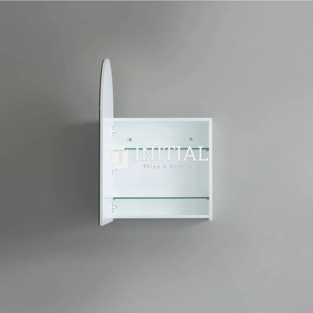 Olivia 600 PVC Shaving Cabinet, Matte White, Arch Mirror ,