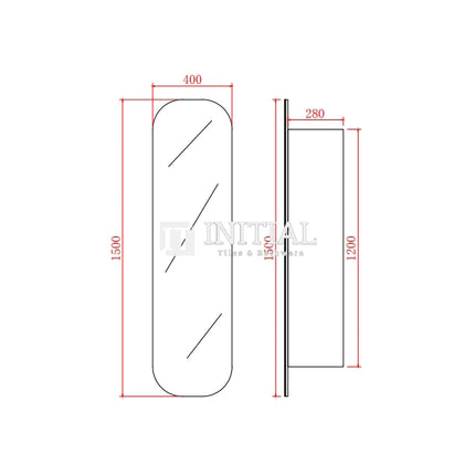 Olivia 1500 PVC Shaving Cabinet, Matte White, Rectangular Mirror ,