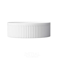Oxford Round French Fluted Above Counter Basin, Gloss White ,