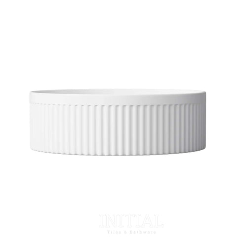 Oxford Round French Fluted Above Counter Basin, Gloss White ,