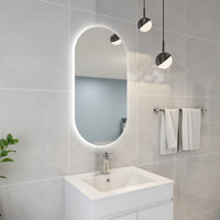 Oval 3 Color Lighting Touch Free LED Mirror 450x900 ,