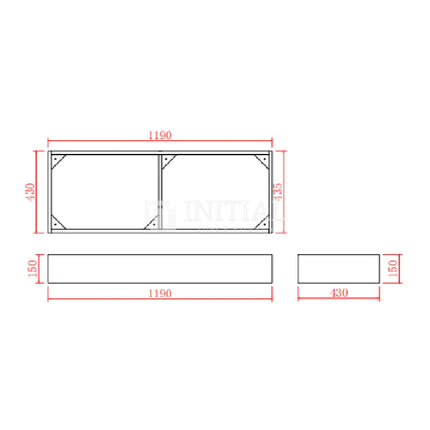 Gloss White PVC Freestanding Floor Vanity with 2 Doors and 4 Drawers Single Bowl 1190W X 850H X 455D ,