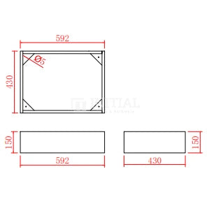 Gloss White PVC Freestanding Floor Vanity with 2 Doors 590W X 850H X 455D ,