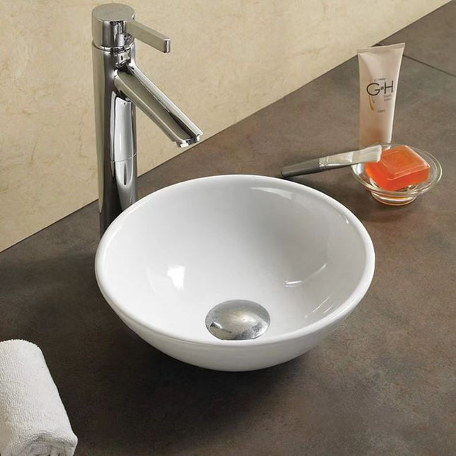 Gloss Round Above Counter Basin White 280X280X120 ,