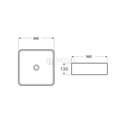 Gloss Square Ultra Slim Above Counter Basin White 360X360X130 ,