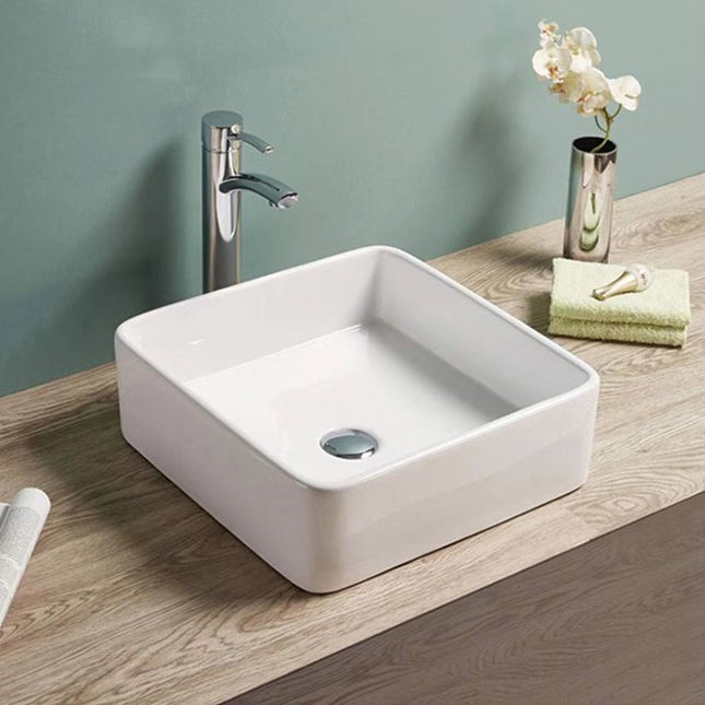 Gloss Square Ultra Slim Above Counter Basin White 360X360X130 ,