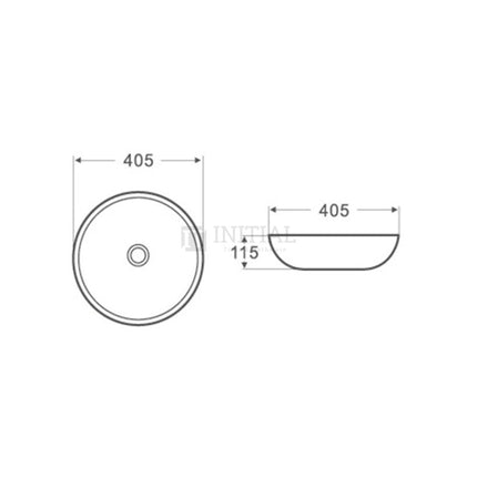 Gloss Round Ultra Slim Above Counter Basin White 405X405X115 ,