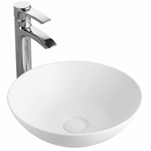 Matt Round Above Counter Basin White 405X405X115 ,