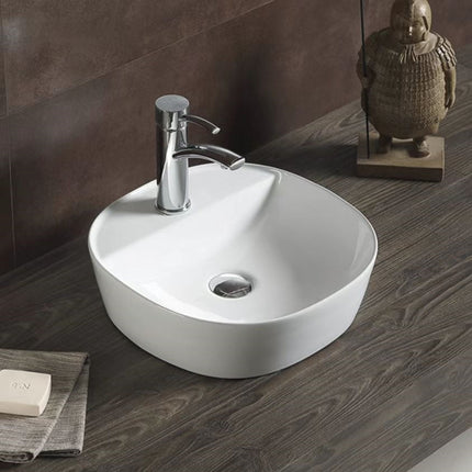 Gloss Round Ultra Slim Above Counter Basin White 400X400X120 ,