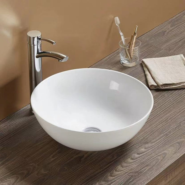 Gloss Round Ultra Slim Above Counter Basin White 405X405X115 ,